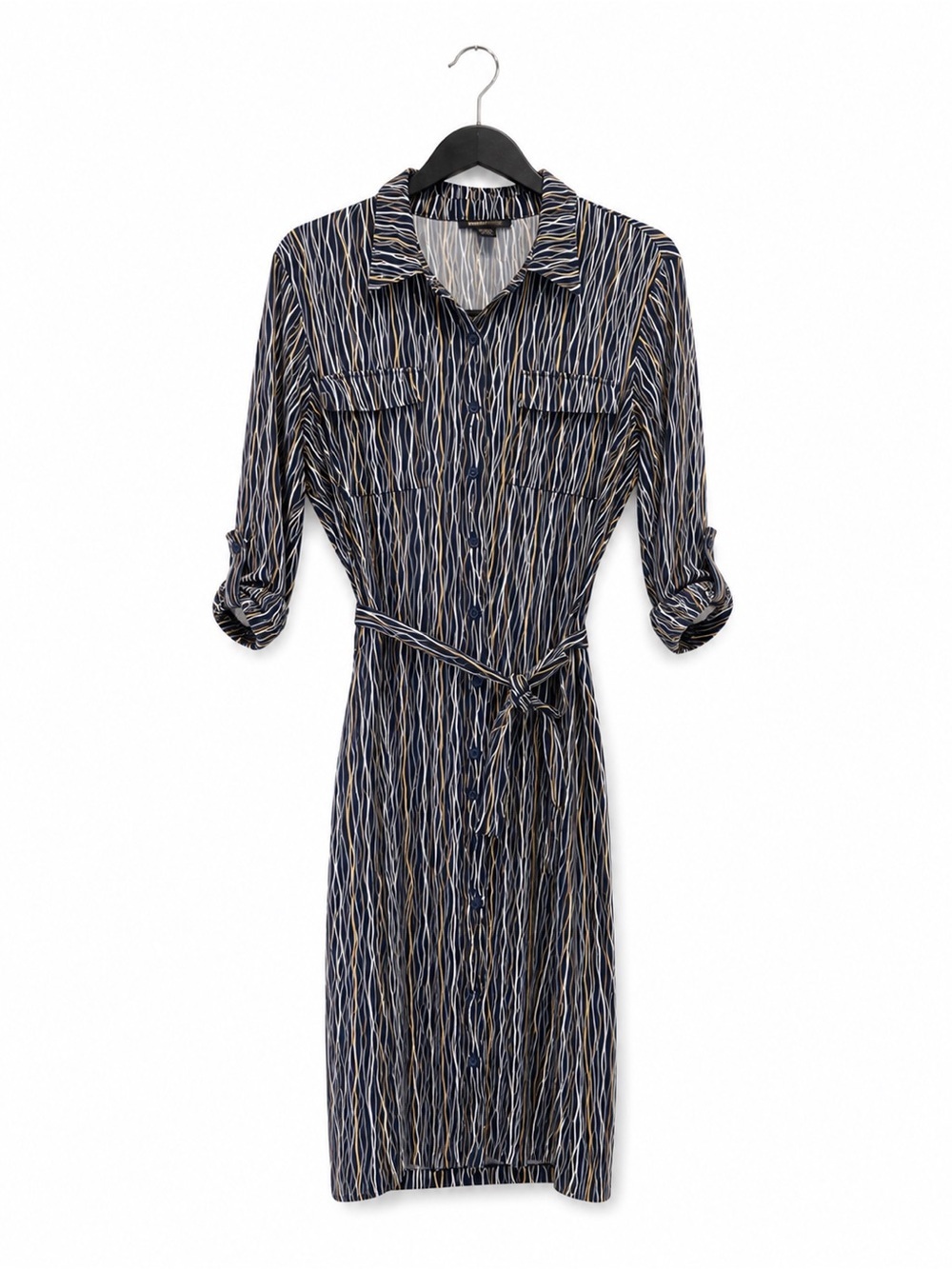 Robert Louis Collared Belted Dress Women's Size Large